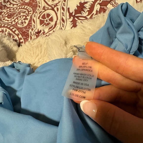 Lulus Myrtle Beach Light Blue Lace-Up One Piece Swimsuit - Picture 6 of 6